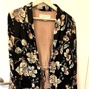 Tie front floral blazer